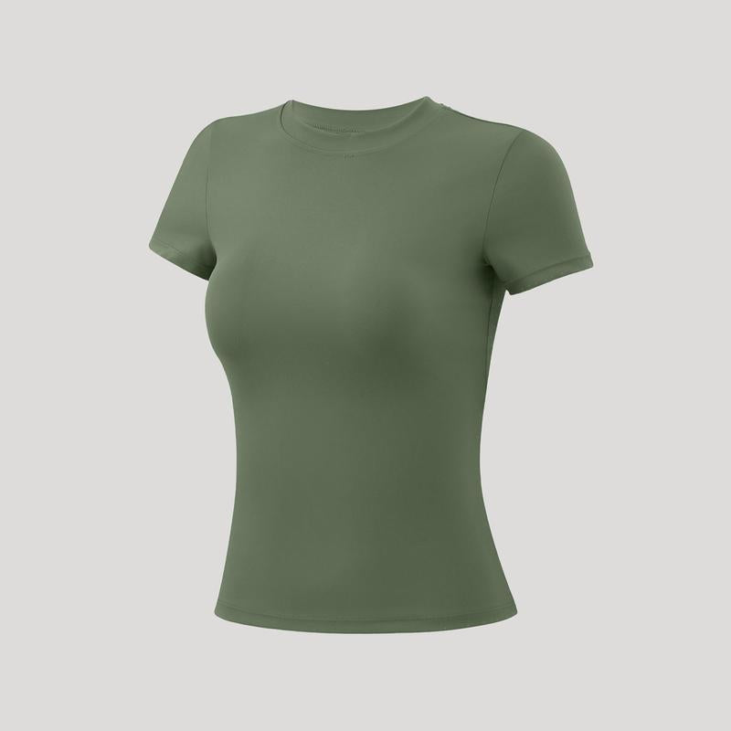 Timeoff 5 - Piece Solid Sports Tee Set , round Neck, Slim & Stretchy , Ideal for Yoga, Gym , Workouts – Women’S Athletic Wear