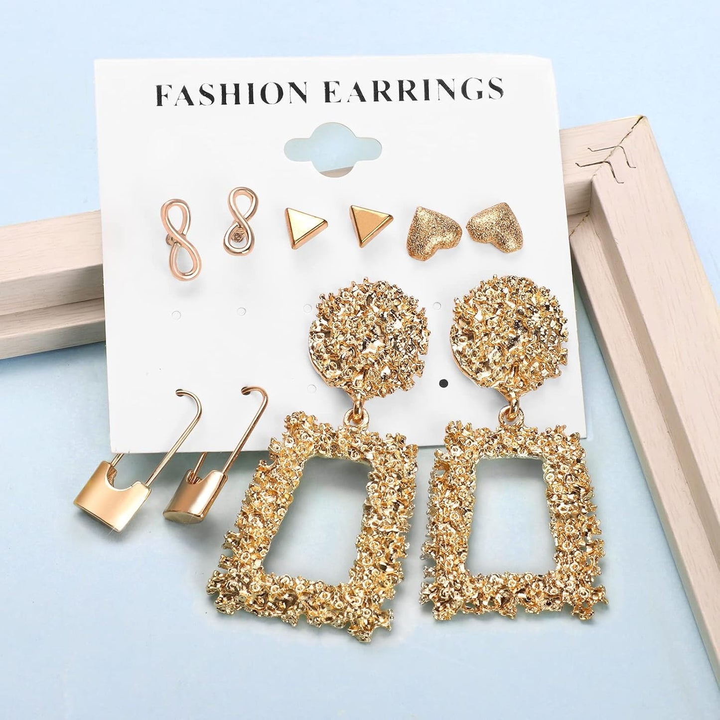 47 Pairs Trendy Boho Teardrop Geometric Acrylic Rattan Statement Dangle Drop Earrings for Christmas