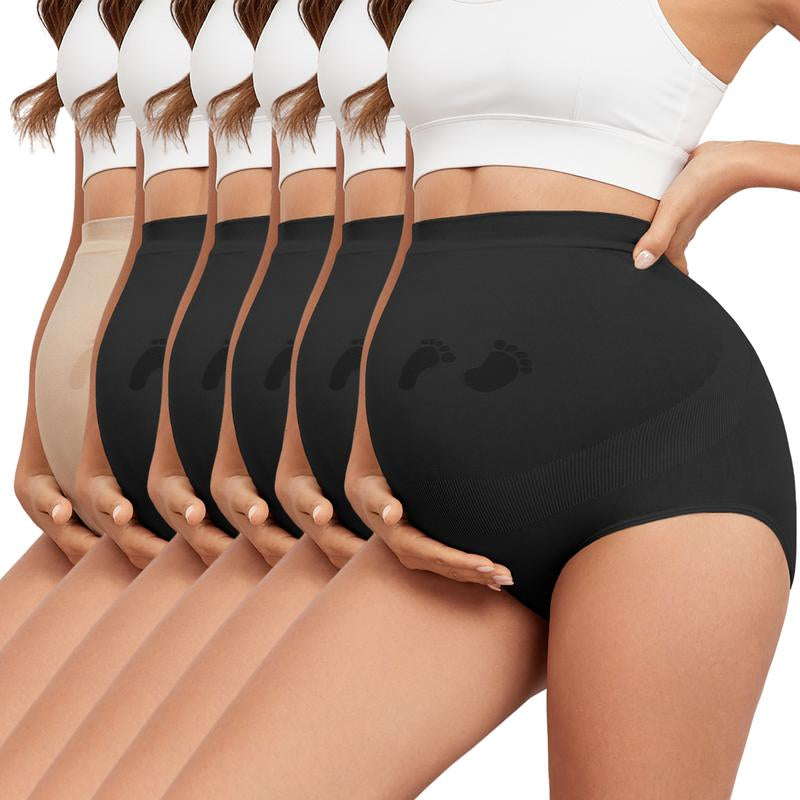 Y25D Maternity Underwear Seamless High Waisted Maternity Panties Belly Support over Bump Maternity Panties That Don' T Dig in Maternity Underwear for All Trimester Maternity Pants under Maternity Jeans