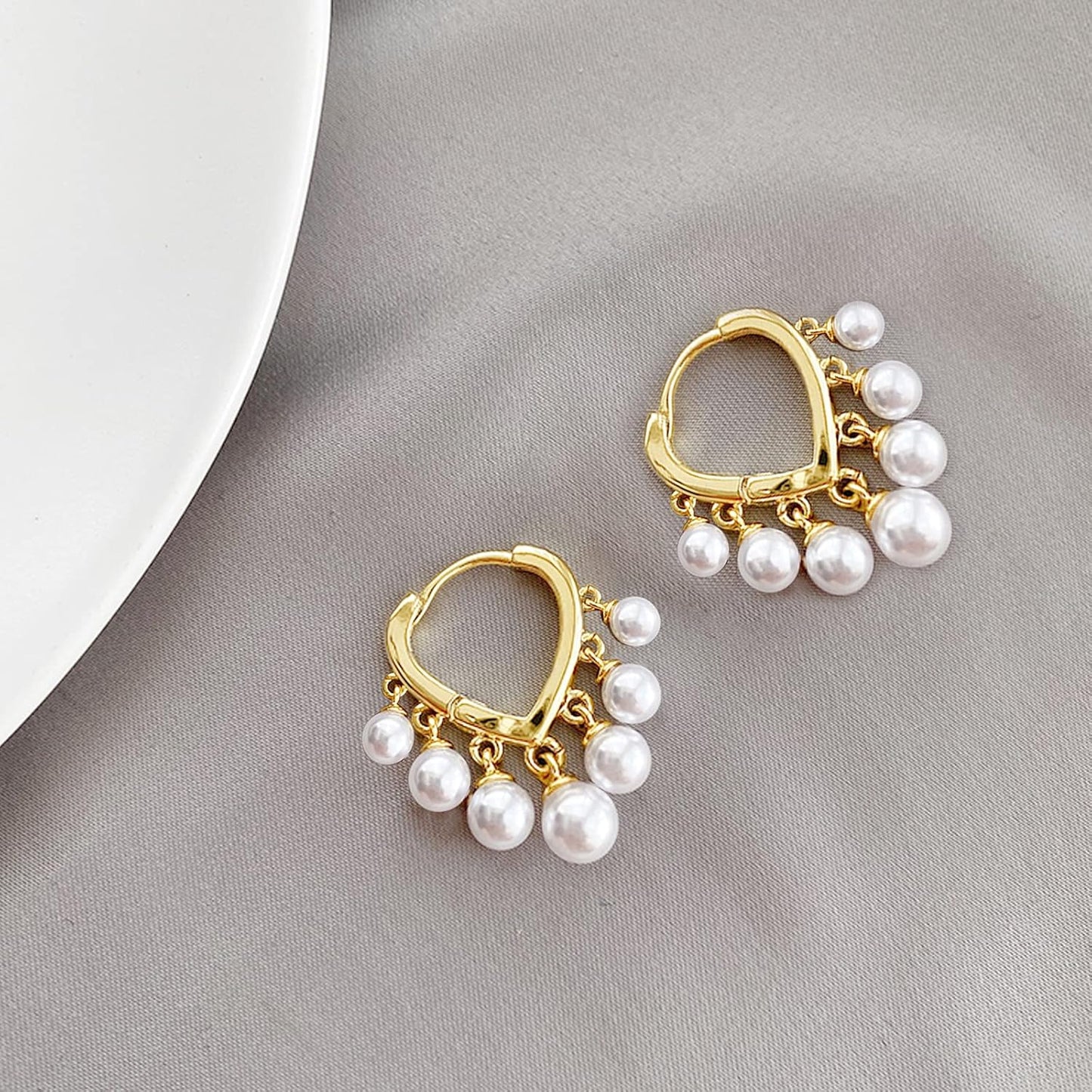 Huggie Earrings for Women 14K Gold Plated Earrings Dainty Statement Sterling Silver Cute Dangle Earring Hypoallergenic Huggie Hoop Earrings for Wome Trendy Prom Party Jewelry Gift