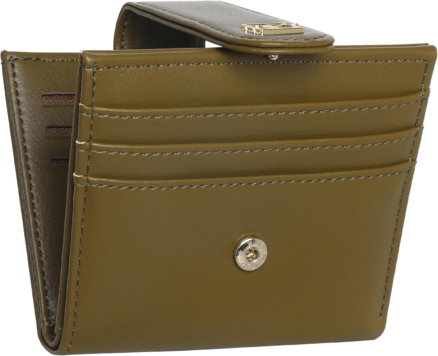 Small Wallets for Women Slim Bifold Credit Card Holder Minimalist Zipper Coin Pocket