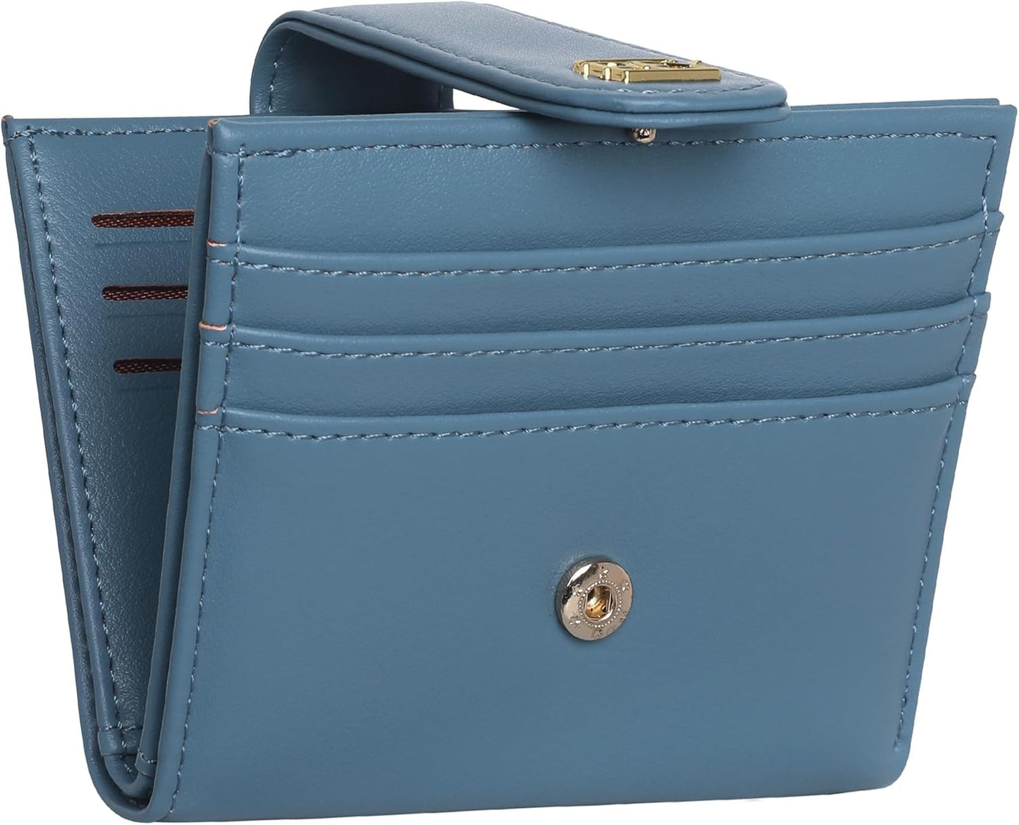 Small Wallets for Women Slim Bifold Credit Card Holder Minimalist Zipper Coin Pocket