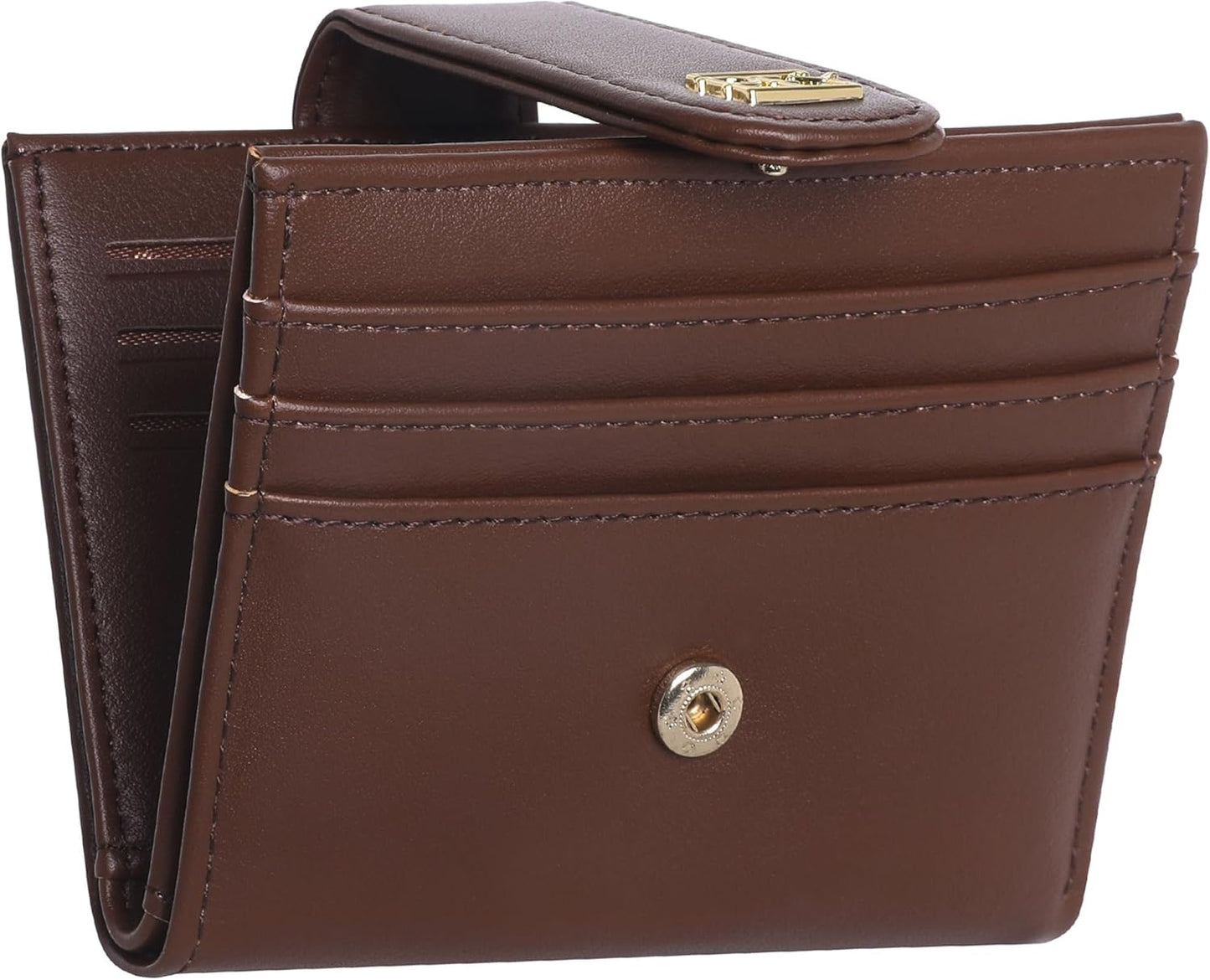 Small Wallets for Women Slim Bifold Credit Card Holder Minimalist Zipper Coin Pocket