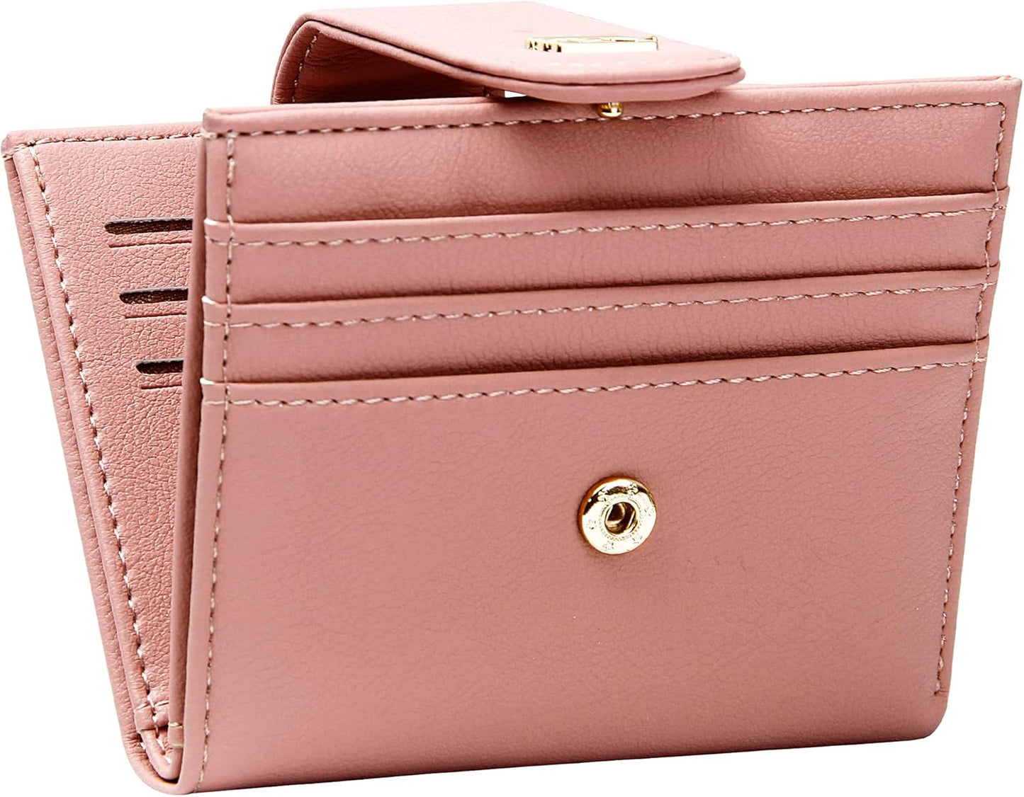 Small Wallets for Women Slim Bifold Credit Card Holder Minimalist Zipper Coin Pocket