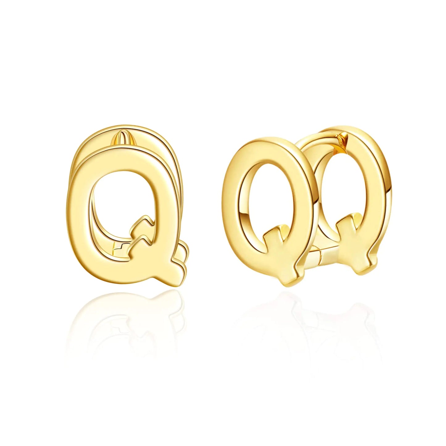SANNYRA Initial Q Stud Earrings for Women - Stud Earrings for Women Trendy - 14K Gold Plated Dainty Hypoallergenic Letter Earrings for Women Birthday Christmas Gifts