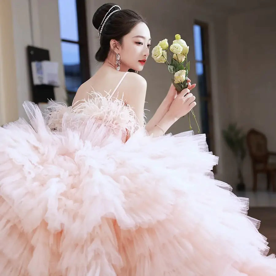 Sling Light Princess Style Wedding Cake Dress