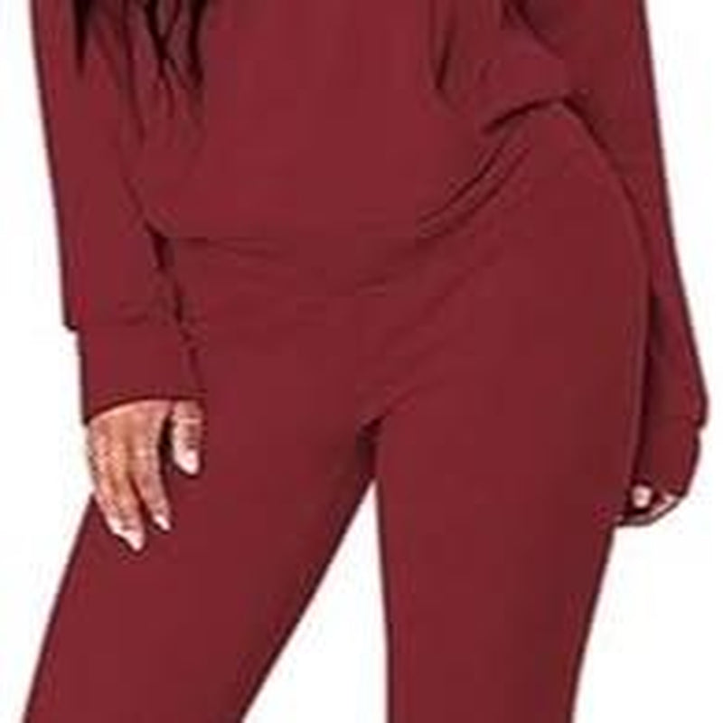 FUPHINE Women'S 2 Piece Sets Long Sleeve Hoodies Sweatpant Set Lounge Sets Fall Outfits Tracksuit 2024 Clothes (Black,L)