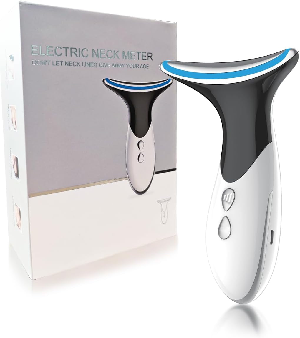 Neck Face Massager,3 Colour Modes and Vibration Skin Care Beauty Device,Face, Eye, Neck Skin Care Tools
