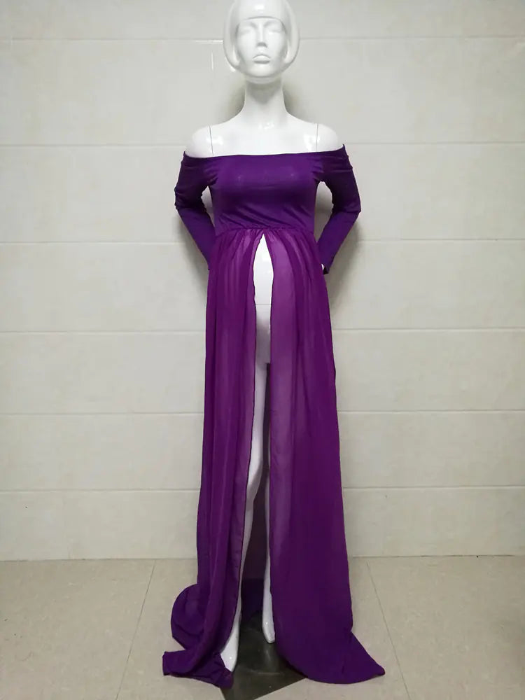 Pregnant Women's Chiffon Portrait Dress for Photos