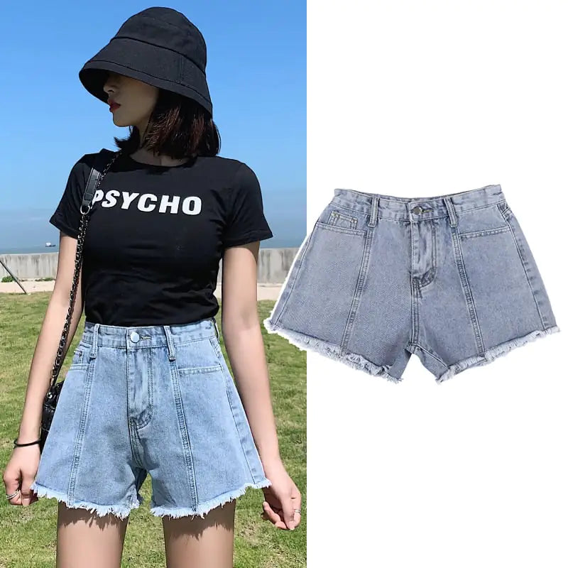 Wide-leg Denim Shorts for Women