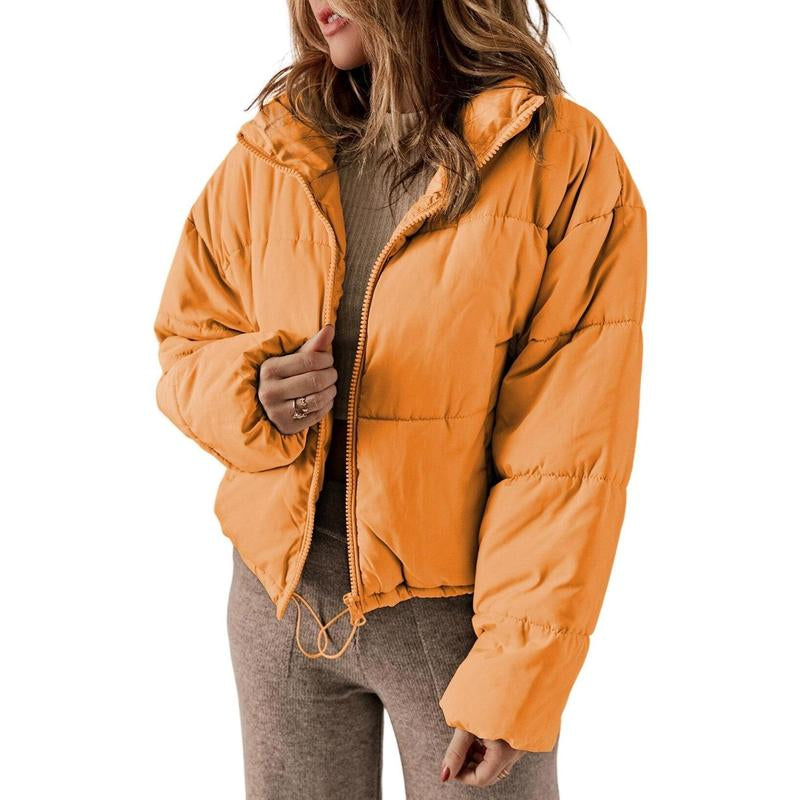 Dokotoo Womens Winter Quilted Jackets Long Sleeve Full Zip Puffer Jacket Coats with Pockets