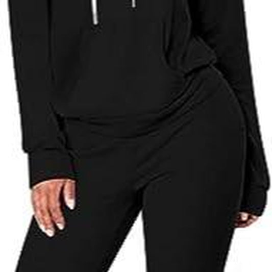 FUPHINE Women'S 2 Piece Sets Long Sleeve Hoodies Sweatpant Set Lounge Sets Fall Outfits Tracksuit 2024 Clothes (Black,L)
