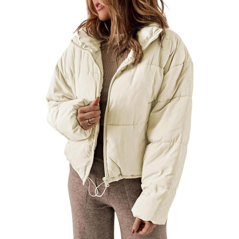 Dokotoo Womens Winter Quilted Jackets Long Sleeve Full Zip Puffer Jacket Coats with Pockets
