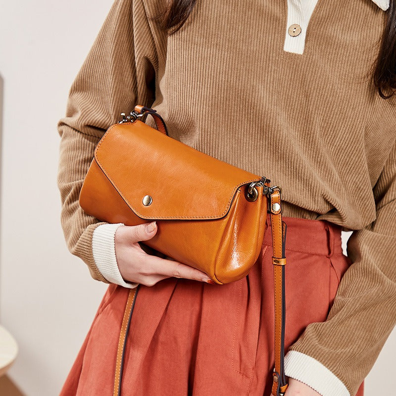 First Layer Cowhide Handmade Crossbody Bag