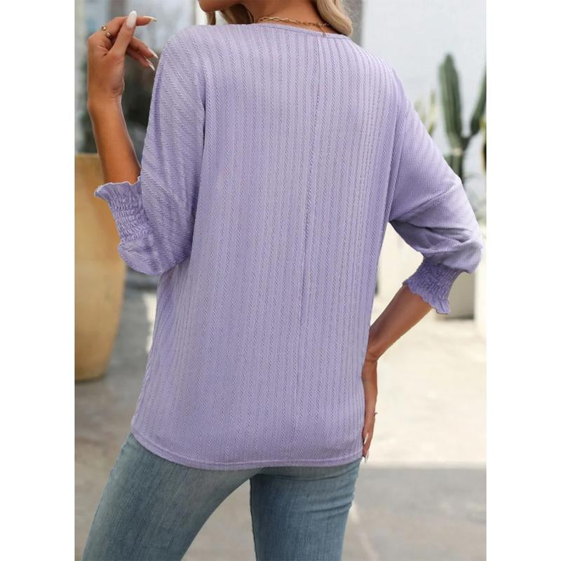 Dokotoo Tops for Women Casual Loose V Neck Tshirt Shirts for Women Summer Basic Solid 3/4 Sleeve Blouses Womens Top 2025 Fashion Trendy Short Sleeve Shirt Tees