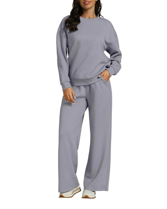 luvamia Womens Sweatsuits Size 10 Gray Sweatpants Women Loungewear Sets Woman Brunch Outfits for Women 2024 Womens 2 Piece Lounge Set Women Travel Outfit Gray Size Medium US Size 8 to Size 10