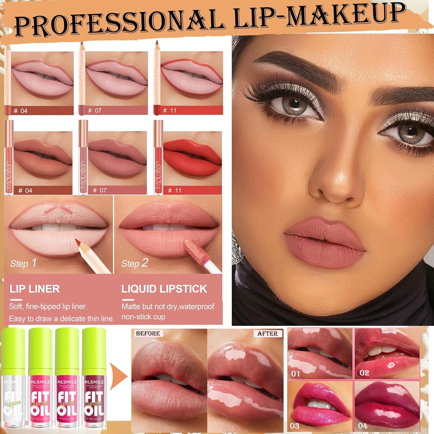 Girls Makeup Kit Full Set: 40-Color Eyeshadow, Foundation, Contour Stick & More