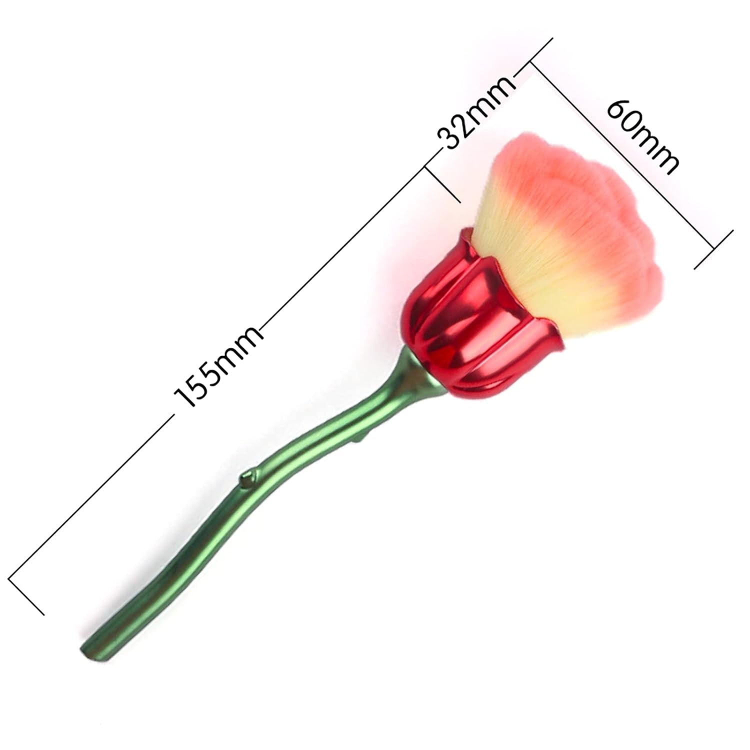 2 Pieces Rose Flower Makeup Brushes Flower Blush Brush Large Face Powder Makeup Brushes Kabuki Brushes for Powder Cosmetic Nail Dust Brush Loose Powder Brush Makeup Tools (Red/Yellow Pink)