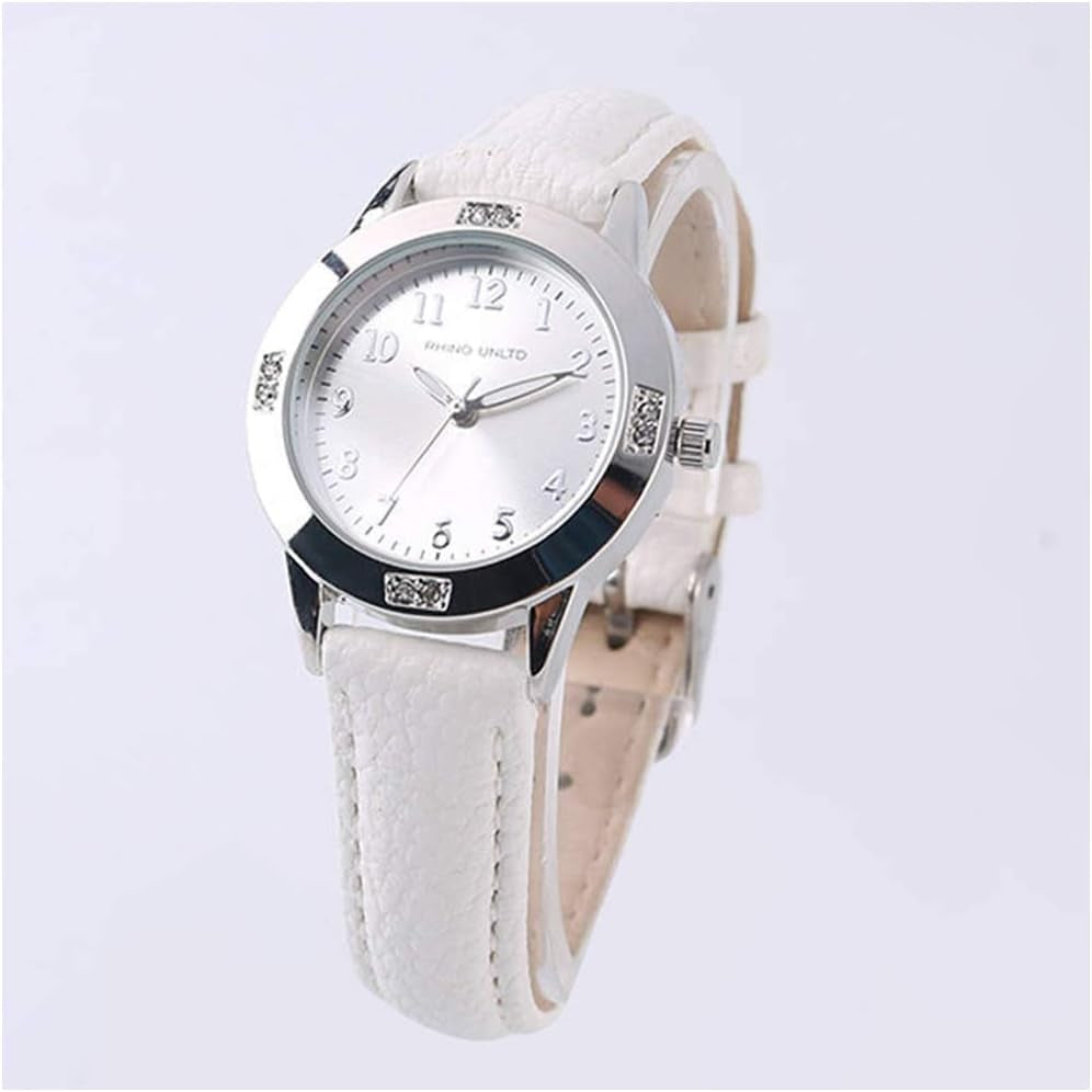 Women'S Leather Band Quartz Movement Waterproof Business Classic Analog Watch with Genuine Leather Stainless Steel Band Elegant Ladies Watch