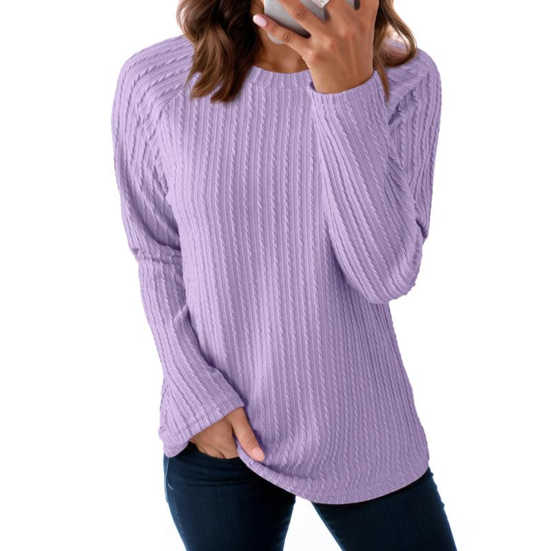 Dokotoo Womens Tops Long Sleeve Lightweight Shirts 2025 Fall Fashion Clothing Trendy Tops Crewneck Knit Basic Tee