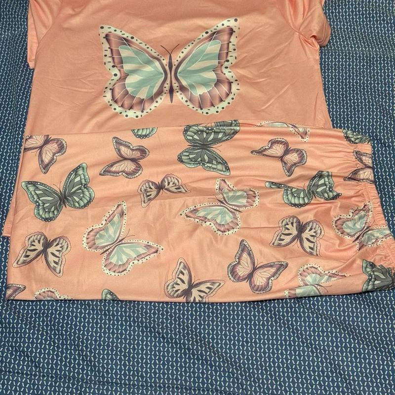Colorful Butterfly Pajamas for Women, Loungewear Nightwear