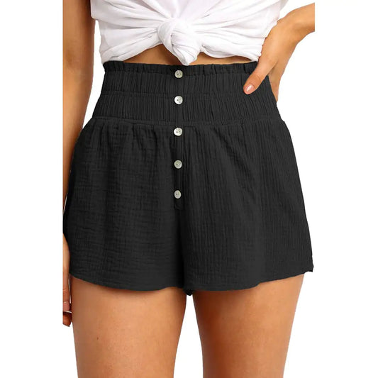 High Waist Pure Color Summer Shorts for Women