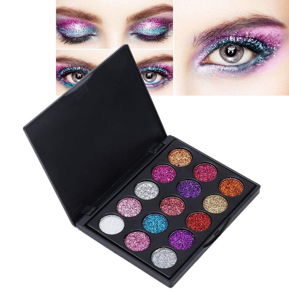Eyeshadow Palette, 15 Colors Glitter Eyeshadow Palette for Cosplay Makeup Eye Makeup, Shining Eye Shadow Cosmetic Powder Suitable for Daily and Professional Makeup