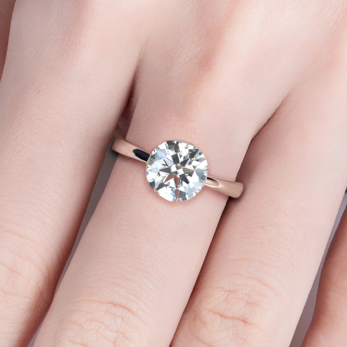 Anujewel 2Ct/3Ct D Color Moissanite Invisible Setting Engagement Ring for Women 925 Sterling Silver Gold Plated Solitaire Rings