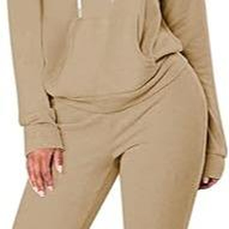 FUPHINE Women'S 2 Piece Sets Long Sleeve Hoodies Sweatpant Set Lounge Sets Fall Outfits Tracksuit 2024 Clothes (Black,L)