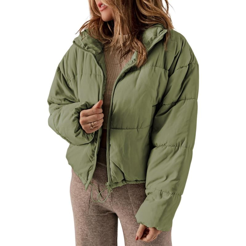 Dokotoo Womens Winter Quilted Jackets Long Sleeve Full Zip Puffer Jacket Coats with Pockets