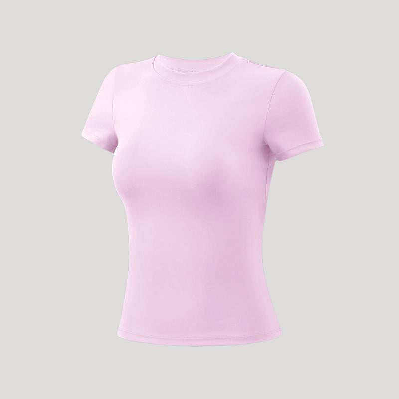 Timeoff 5 - Piece Solid Sports Tee Set , round Neck, Slim & Stretchy , Ideal for Yoga, Gym , Workouts – Women’S Athletic Wear