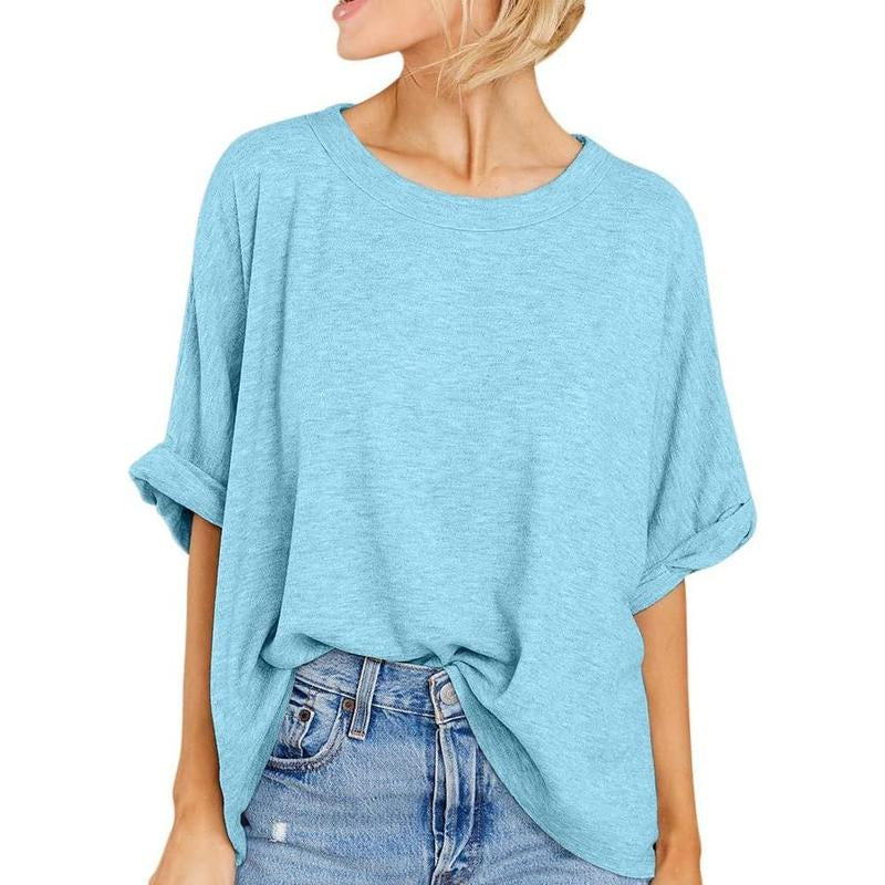 Imily Bela Women Oversized T-Shirt Summer Casual Short Sleeve Loose Tee Tops