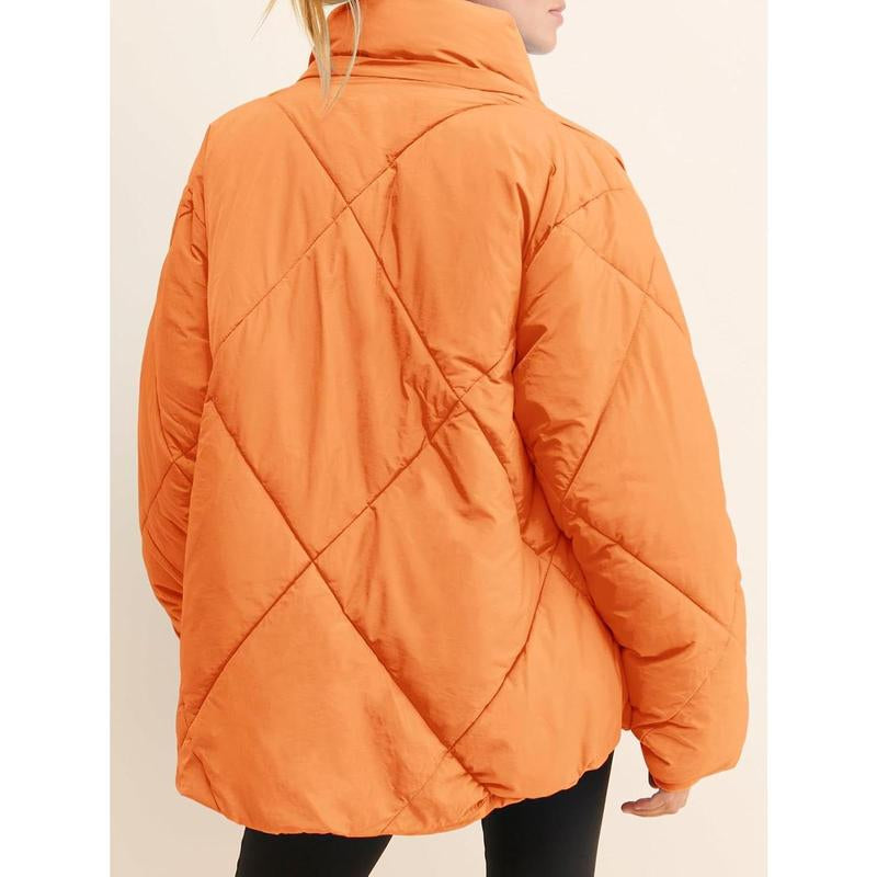 Fisace Womens Zipper Hooded Puffer Jacket Long Sleeve Winter Warm down Coats with Pocket
