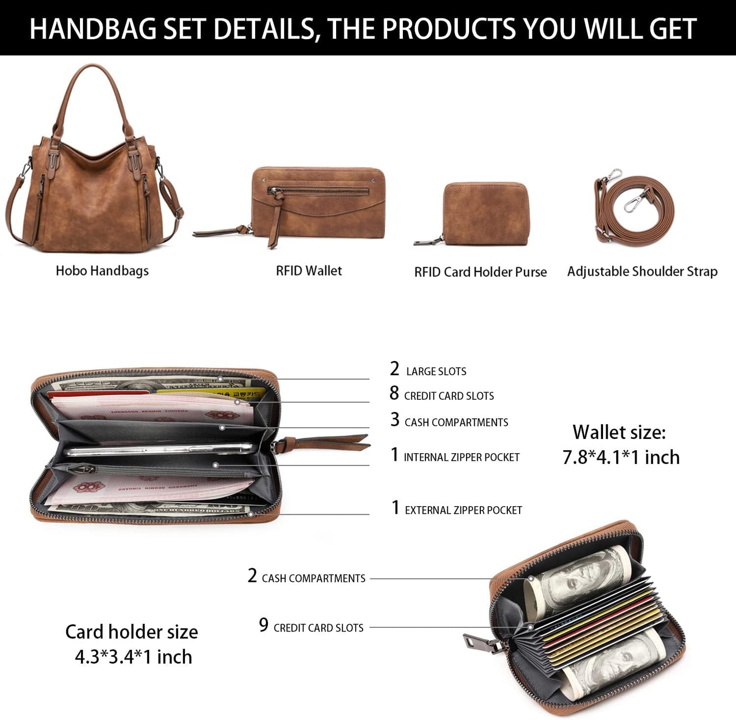 Hobo Bags for Women Handbags Purse Ladies Boho Shoulder Bag Crossbody Purses Faux Leather