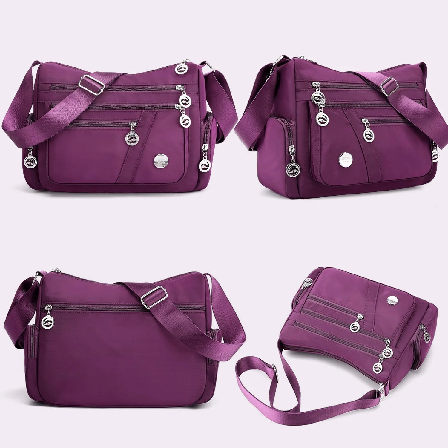 Crossbody Bags for Women, Multiple Pockets Shoulder Bag, Ladies Purses Fashion Handle Satchel - Black