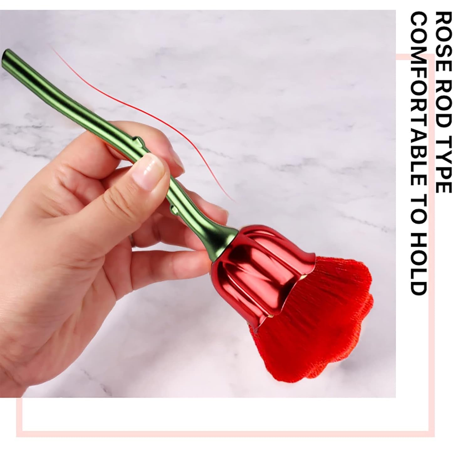 2 Pieces Rose Flower Makeup Brushes Flower Blush Brush Large Face Powder Makeup Brushes Kabuki Brushes for Powder Cosmetic Nail Dust Brush Loose Powder Brush Makeup Tools (Red/Yellow Pink)