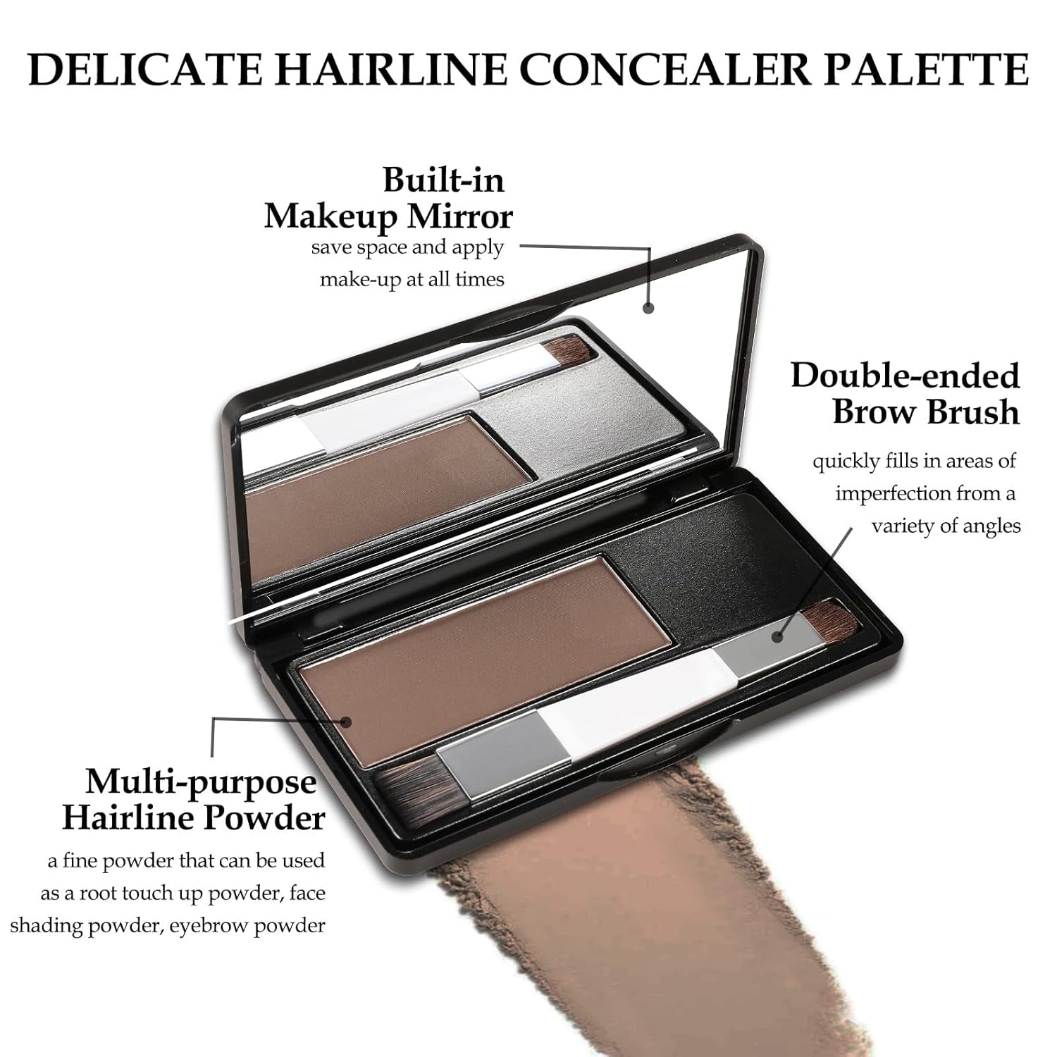 Hair Shadow Kit, Root Touch up Color Cover, Temporary Concealer with Brush for Gray Hair
