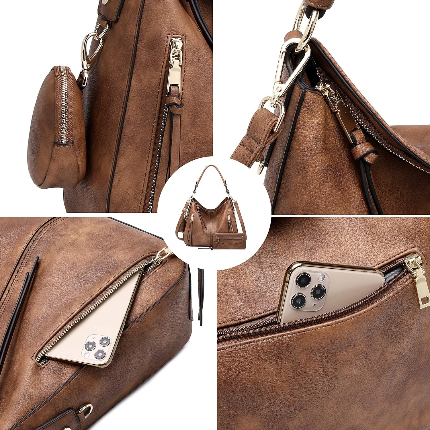 Hobo Bags for Women Handbags Purse Ladies Boho Shoulder Bag Crossbody Purses Faux Leather