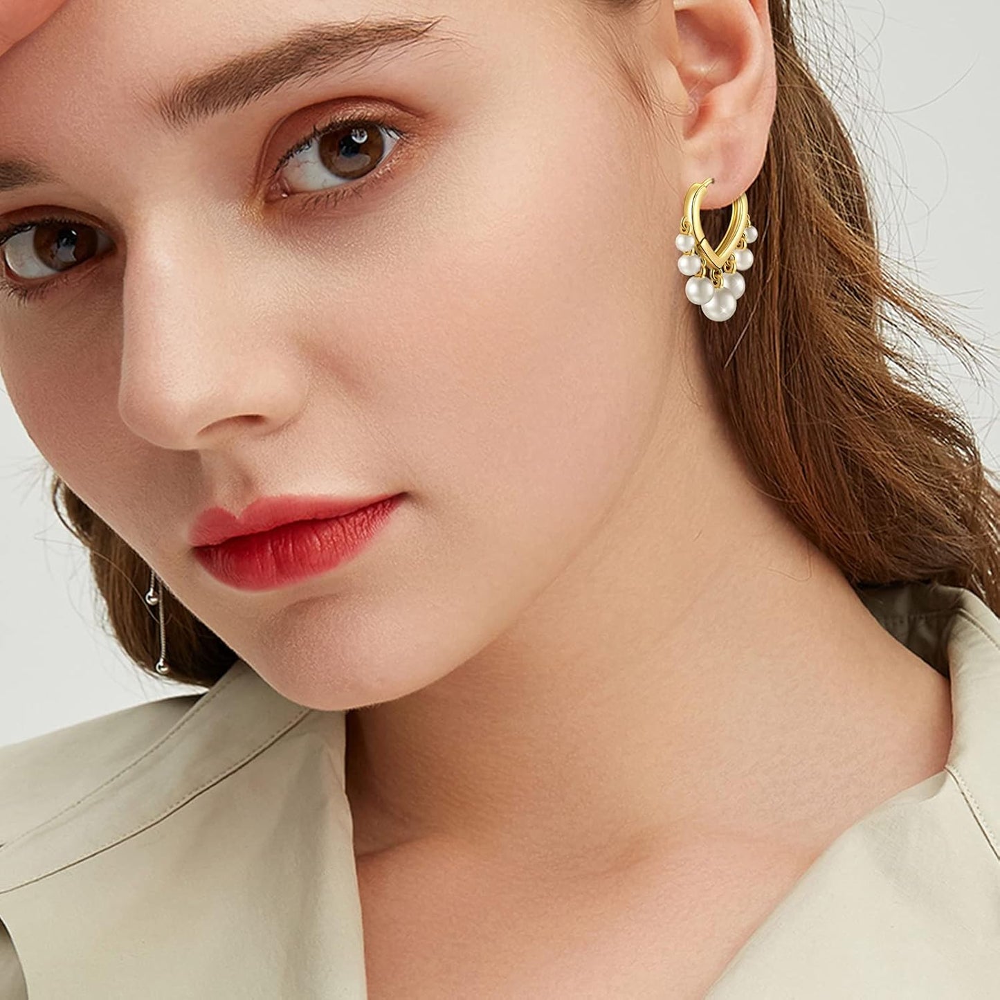 Huggie Earrings for Women 14K Gold Plated Earrings Dainty Statement Sterling Silver Cute Dangle Earring Hypoallergenic Huggie Hoop Earrings for Wome Trendy Prom Party Jewelry Gift