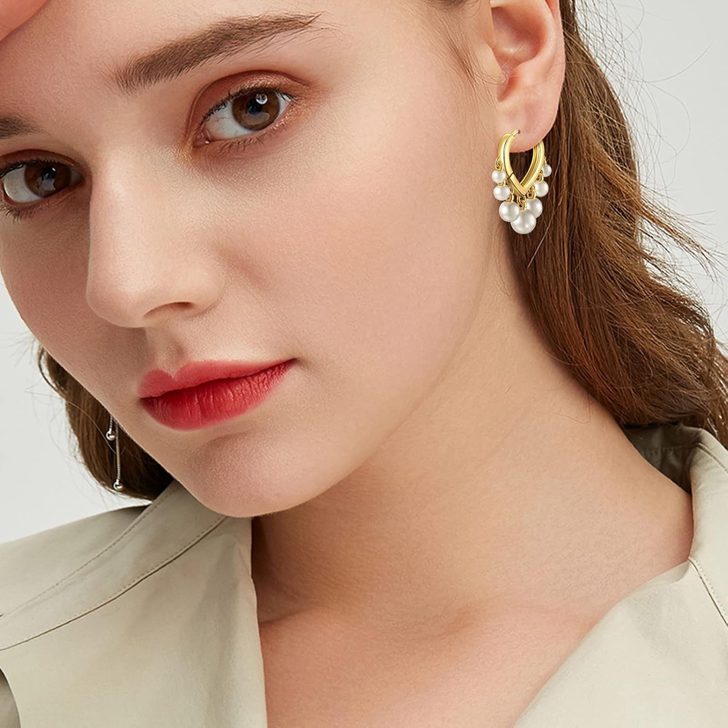 Huggie Earrings for Women 14K Gold Plated Earrings Dainty Statement Sterling Silver Cute Dangle Earring Hypoallergenic Huggie Hoop Earrings for Wome Trendy Prom Party Jewelry Gift