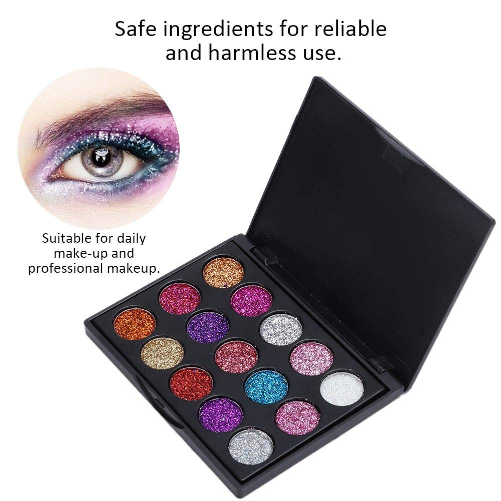 Eyeshadow Palette, 15 Colors Glitter Eyeshadow Palette for Cosplay Makeup Eye Makeup, Shining Eye Shadow Cosmetic Powder Suitable for Daily and Professional Makeup
