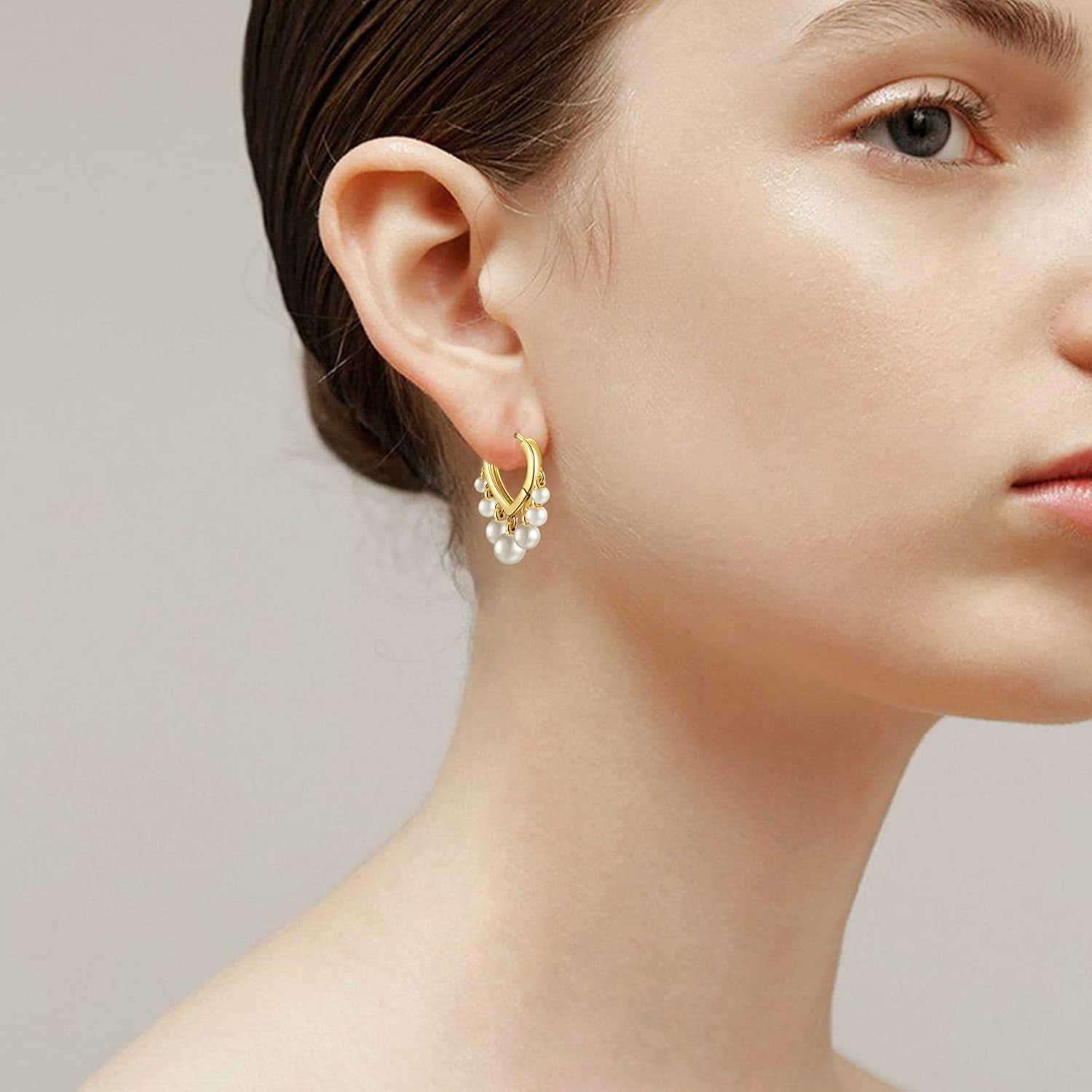 Huggie Earrings for Women 14K Gold Plated Earrings Dainty Statement Sterling Silver Cute Dangle Earring Hypoallergenic Huggie Hoop Earrings for Wome Trendy Prom Party Jewelry Gift