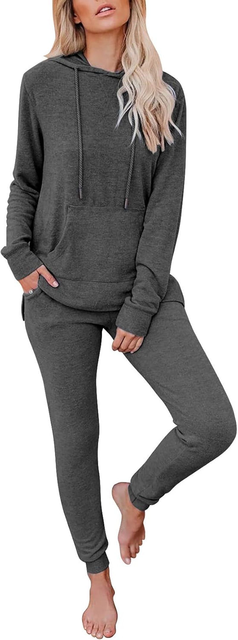 Lounge Sets for Women Two Piece Outfits Sweatsuits Sets Long Pant Loungewear Workout Athletic Tracksuits with Pockets
