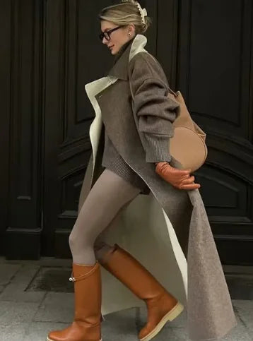 Long Style Woolen Coat for Women