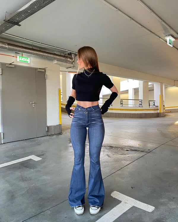 Retro Hip Flared Pants for Women