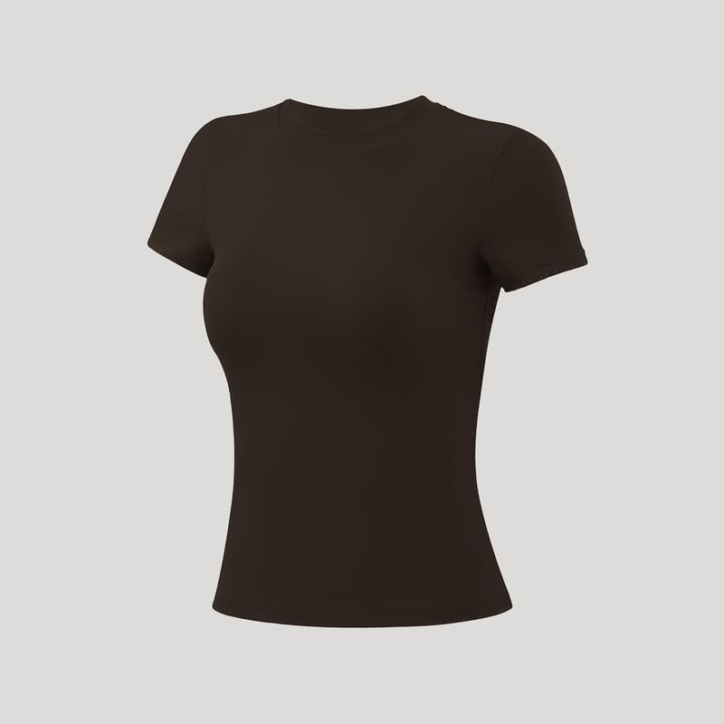 Timeoff 5 - Piece Solid Sports Tee Set , round Neck, Slim & Stretchy , Ideal for Yoga, Gym , Workouts – Women’S Athletic Wear