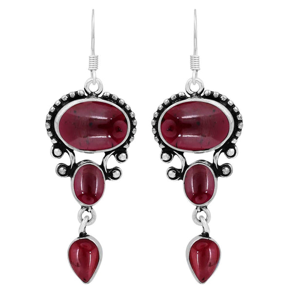 16.96 Ct Natural Garnet Dangle Earrings For Women Earrings With Red Stone Jewelry Mothers Day Gifts For Mom Wife