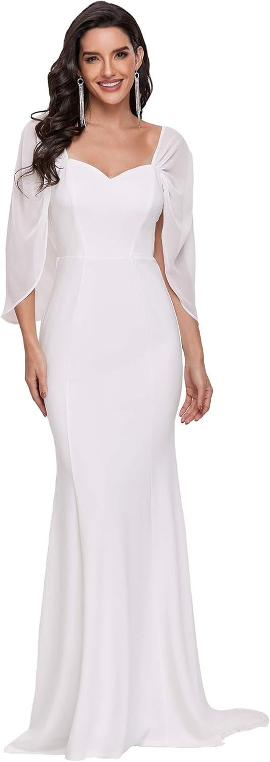 Womens Vintage Backless Wedding Party Dress Ball Gown White US12