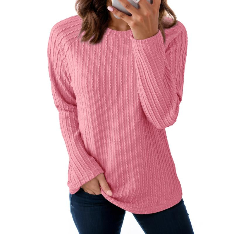 Dokotoo Womens Tops Long Sleeve Lightweight Shirts 2025 Fall Fashion Clothing Trendy Tops Crewneck Knit Basic Tee
