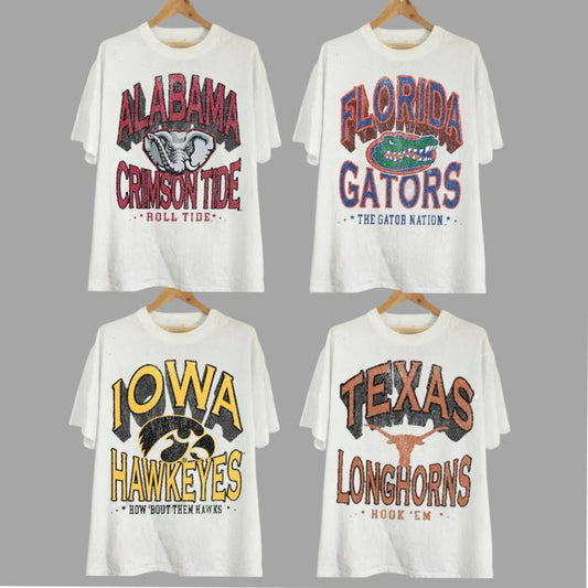 Vintage College All Teams NCAA Comfort Color T-Shirt, Unisex Retro NCAA Tee, Classic Cotton Shirt, Gift for Sports Fans, Sport Graphic Tshirt